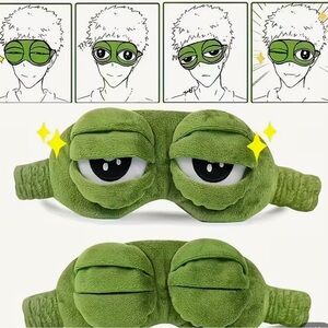 Cute Plush Frog Sleep Mask – Adjustable & Expression-Changing 😴🐸